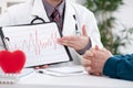 Cardiologist showing EKG results Royalty Free Stock Photo