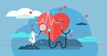 Cardiologist vector illustration. Mini person concept with heart health job