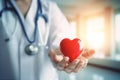 cardiology care concept person medicine hospital hand health doctor heart. Generative AI.