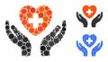 Cardiology care hands Composition Icon of Circles