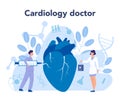 Cardiology concept. Cardiologist listen to heartbeat. Doctor deal Royalty Free Stock Photo