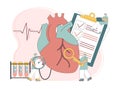 Cardiology concept. Heart treatment. Disease of hypertension. Heart failure.