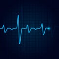 Cardiology concept with pulse rate diagram. Medical background with heart cardiogram. Royalty Free Stock Photo