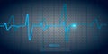 Cardiology concept with pulse rate diagram. Medical background with heart cardiogram Royalty Free Stock Photo