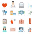 Cardiology Flat Icons Set