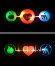 Cardiology health care symbols connected with hear
