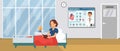 Cardiology Hospital Ward Flat Vector Illustration