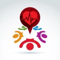 Cardiology medical and society cardiogram heart beat icon, medic Royalty Free Stock Photo