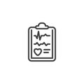 Cardiology report line icon