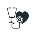 Cardiology stethoscope heart icon Royalty Free Stock Photo