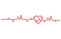 Heart beat cardiogram line pulse clip art