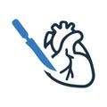 Cardiothoracic surgery, heart surgery icon. Simple editable vector design isolated on a white background