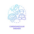 Cardiovascular diseases blue gradient concept icon