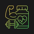 Cardiovascular supplements for athletes gradient vector icon for dark theme