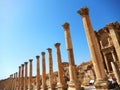 CARDO MAXIMUS, COLONNADED STREET IN ANCIENT CITY OF JERASH, JORDAN Royalty Free Stock Photo