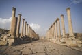 Cardo Maximus, the main street through ancient Jerash, - ruined, largest and most interesting Roman city