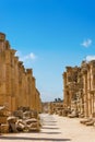 The Cardo Maximus street in Jerash ruins Jordan