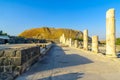 Cardo Palladius Street, ancient Roman-Byzantine city of Bet Shean Nysa-Scythopolis Royalty Free Stock Photo