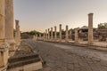 Cardo Palladius Street, ancient Roman-Byzantine city of Bet Shean Nysa-Scythopolis Royalty Free Stock Photo