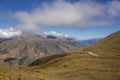 Cardrona Pass with view towards Queenstown, New Zealand Royalty Free Stock Photo