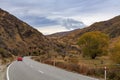 The Cardrona Valley Road, New Zealand, in autumn Royalty Free Stock Photo