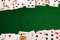 Cards On Baize Royalty Free Stock Photo