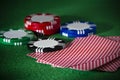 Cards, chips, gambling, poker, blackjack, Las Vegas, Texas Hold `Em Royalty Free Stock Photo