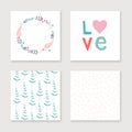 Cards collection for valentines day, birthday, save the date invitation. Royalty Free Stock Photo