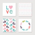 Cards collection for valentines day, birthday, save the date invitation. Royalty Free Stock Photo