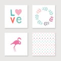 Cards collection for valentines day, birthday Royalty Free Stock Photo