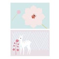 Cards with deer and ladybug