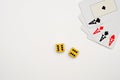 Cards and dices Royalty Free Stock Photo