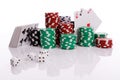 Cards,dives and ships for casino Royalty Free Stock Photo