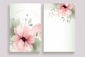 Cards with flowers. Can be used as an invitation card for wedding, thank you card, rsvp, details, menu, welcome