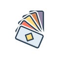 Color illustration icon for Cards, game and poker Royalty Free Stock Photo