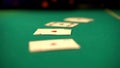 Cards lying on casino table, poker and blackjack games, fortune and betting Royalty Free Stock Photo