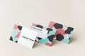 Colorful business cards mockup design Royalty Free Stock Photo