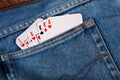 Cards in pocket jeans Royalty Free Stock Photo