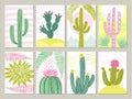 Cards template with pictures of cactuses Royalty Free Stock Photo