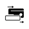 Black solid icon for Cardswiping, paying and machine Royalty Free Stock Photo