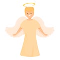 Care angel icon, cartoon style Royalty Free Stock Photo