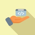 Care api code icon flat vector. Gear hosting server