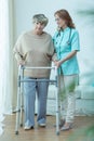 Care assistant and old lady Royalty Free Stock Photo