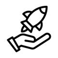 Care boost thin line vector icon