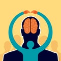 Care brain idea - illustration in human head Royalty Free Stock Photo