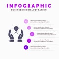 Care, Breast Cancer, Ribbon, Woman Infographics Presentation Template. 5 Steps Presentation