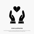 Care, Compassion, Feelings, Heart, Love solid Glyph Icon vector Royalty Free Stock Photo