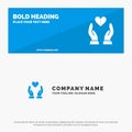 Care, Compassion, Feelings, Heart, Love SOlid Icon Website Banner and Business Logo Template Royalty Free Stock Photo