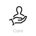 Care customer icon. Editable line vector.