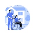 Care of the disabled abstract concept vector illustration.